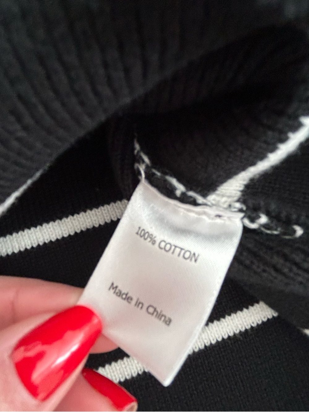 La Ligne black and white thin stripe sweater size small 100% cotton boxy cropped - Picture 6 of 8